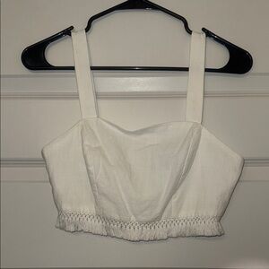 Elegant White linen crop